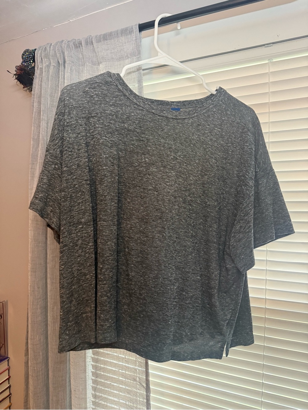 Old Navy Heathered Charcoal Relaxed Short Sleeve Tee